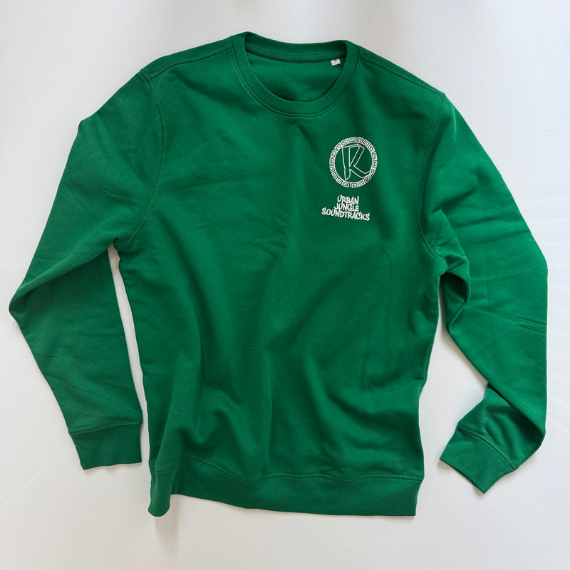 Reinforced Organic Cotton SAMPLE-R Sweatshirt Green (White Flock Logo)