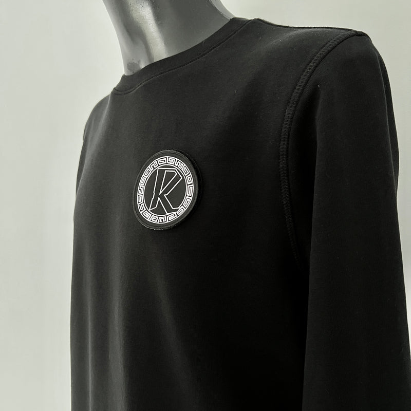 R Stealth-Black Crewneck Sweater (with 2 patches)