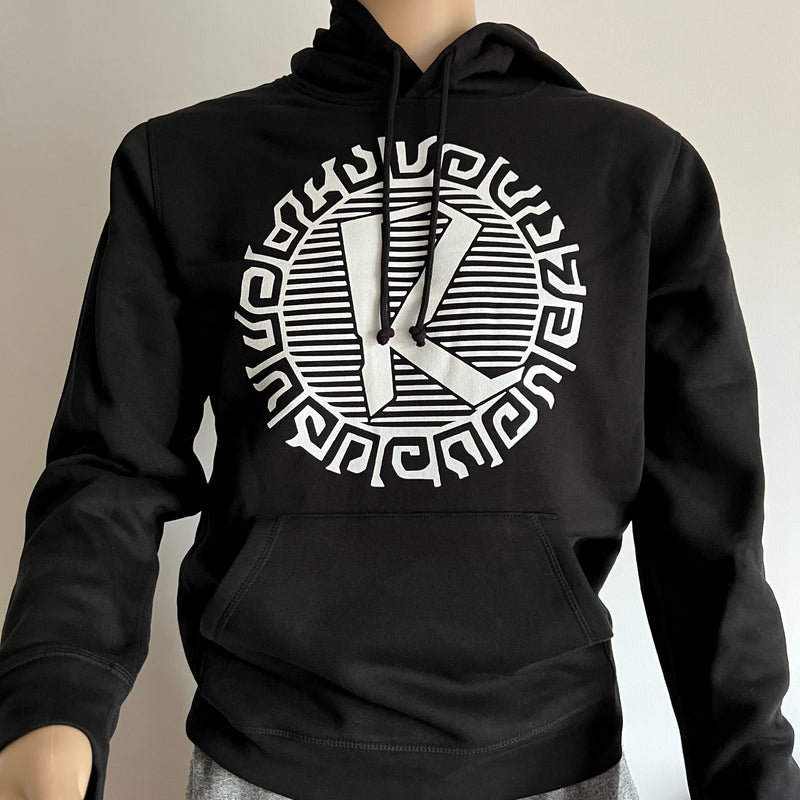 Organic Hoodie Large White Logo