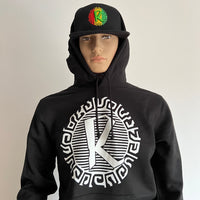Organic Hoodie Large White Logo
