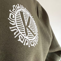 Army Green Organic Sweatshirt (White Flock Logo)